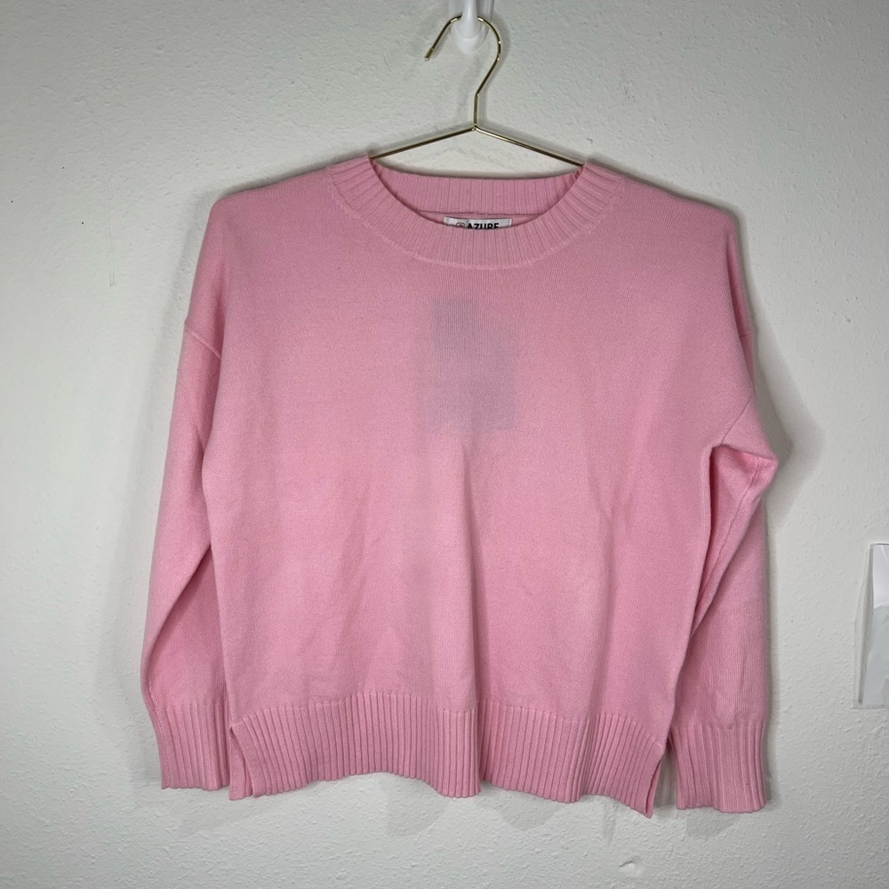 Azure Pink Cropped Sweater Women’s Small Soft Knit Pullover Top Casual Cozy - Picture 2 of 8